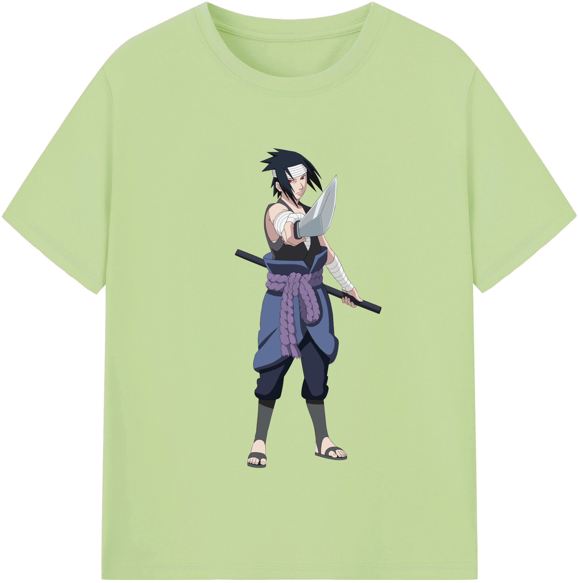 （画像用） NARUTO -ナルト- うちは サスケ Uchiha Sasuke 綿100％半袖Tシャツ（フロントプリント）